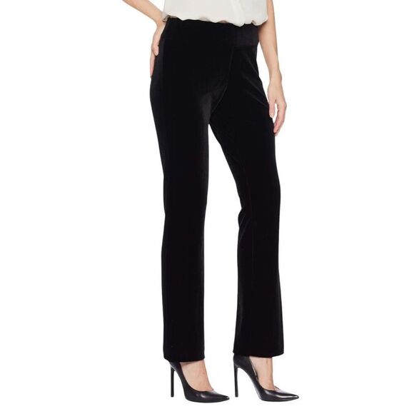 NWT Krazy Larry Black Long Velvet Pull-On Pants - Picture 1 of 6